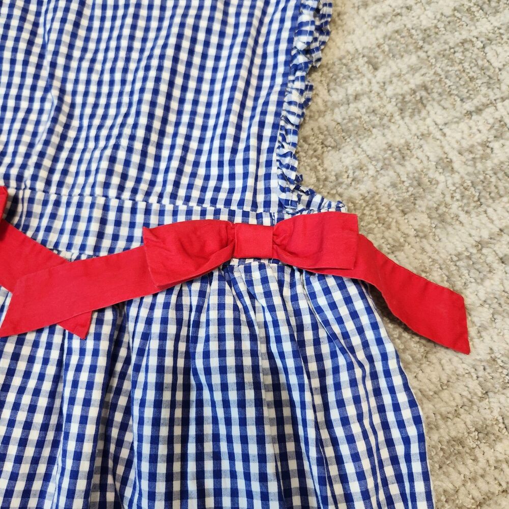 Cecil & Lou gingham cotton dress red white blue bow size 5 - Picture 7 of 10